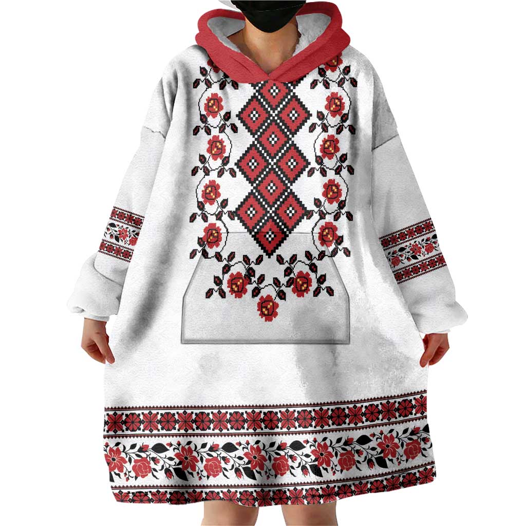 Ukraine Wearable Blanket Hoodie Ukrainian Traditional Folk Patterns