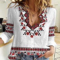 Ukraine Women Casual Shirt Ukrainian Traditional Folk Patterns