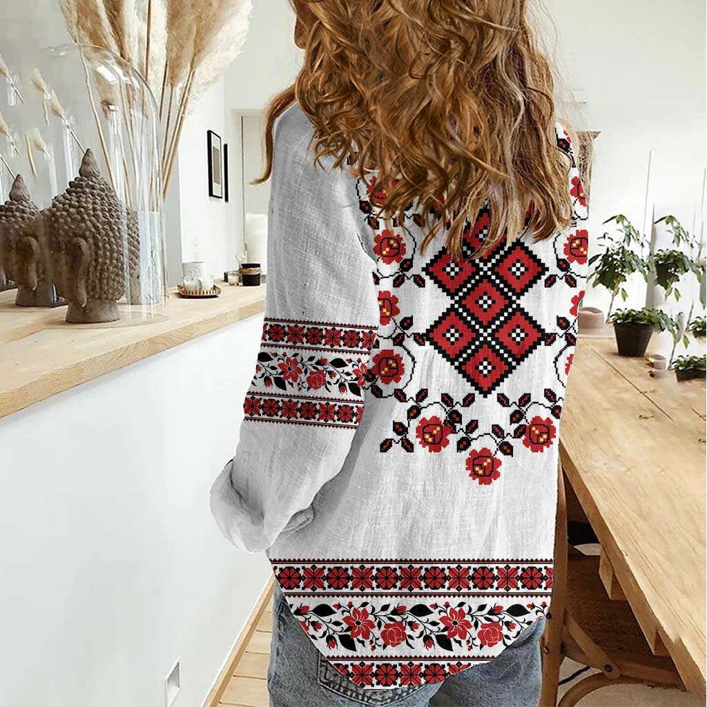 Ukraine Women Casual Shirt Ukrainian Traditional Folk Patterns