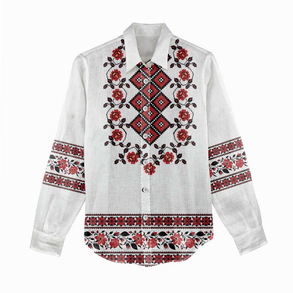 Ukraine Women Casual Shirt Ukrainian Traditional Folk Patterns