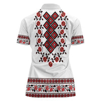 Ukraine Women Polo Shirt Ukrainian Traditional Folk Patterns