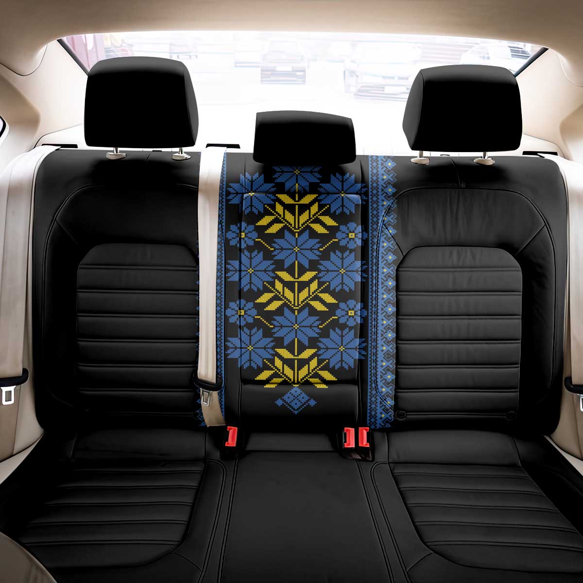 Ukraine Folk Patterns Back Car Seat Cover Sporty Style