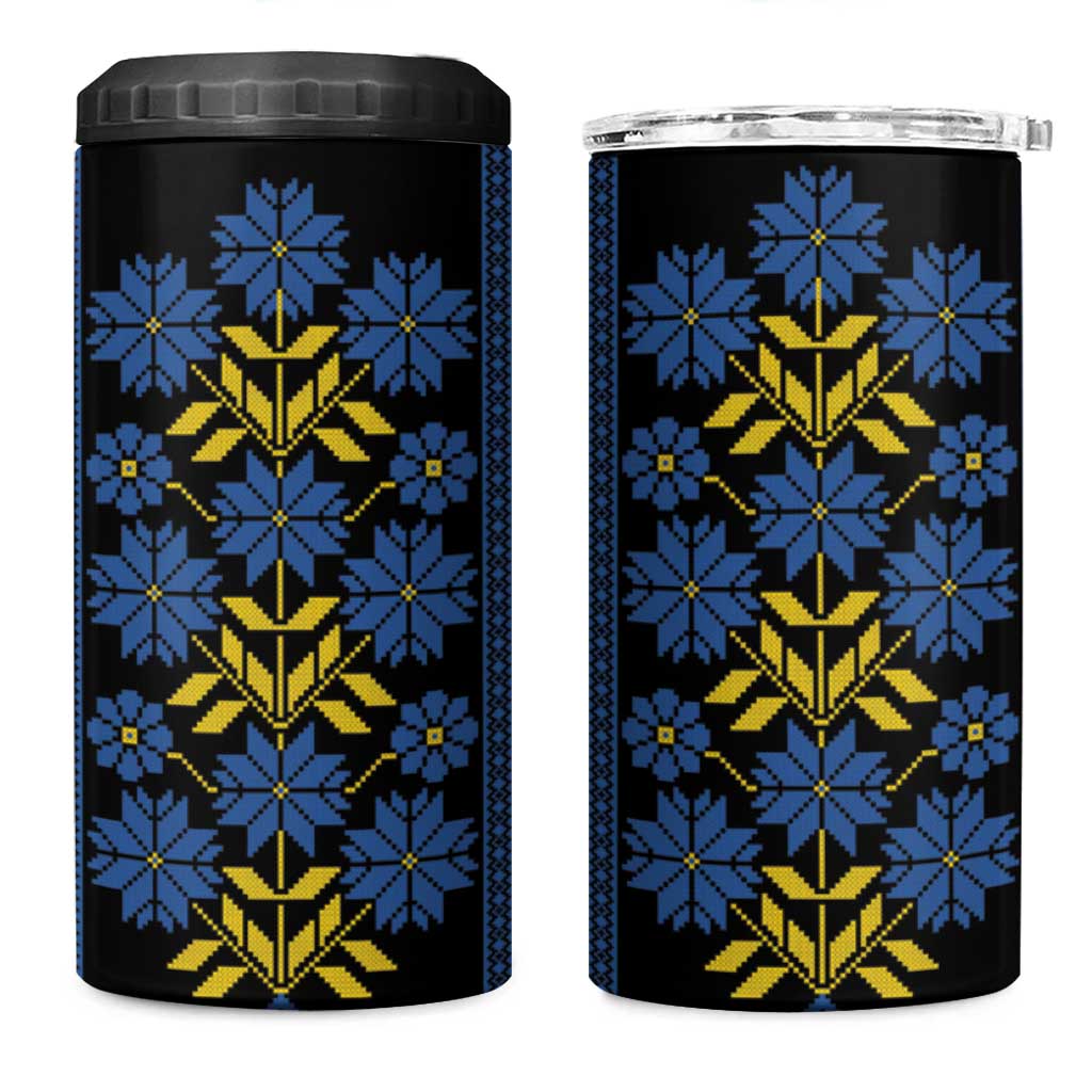 Ukraine Folk Patterns 4 in 1 Can Cooler Tumbler Sporty Style