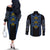 Ukraine Folk Patterns Couples Matching Off The Shoulder Long Sleeve Dress and Long Sleeve Button Shirt Sporty Style