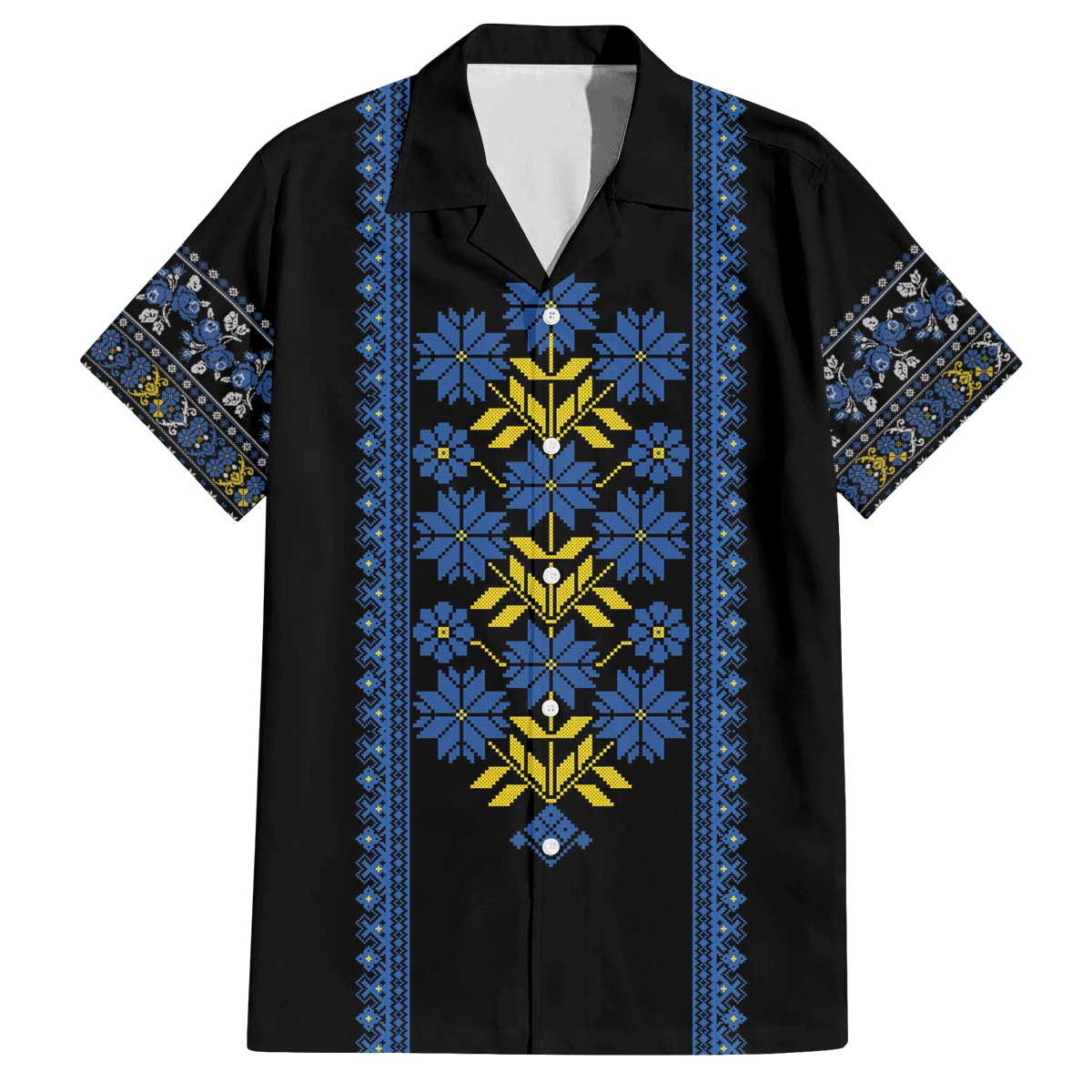 Ukraine Folk Patterns Family Matching Off The Shoulder Long Sleeve Dress and Hawaiian Shirt Sporty Style