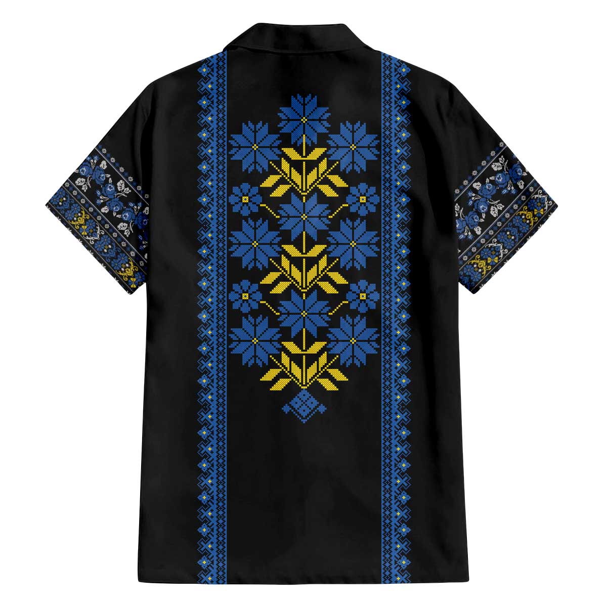 Ukraine Folk Patterns Family Matching Off The Shoulder Long Sleeve Dress and Hawaiian Shirt Sporty Style