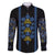 Ukraine Folk Patterns Family Matching Off The Shoulder Long Sleeve Dress and Hawaiian Shirt Sporty Style