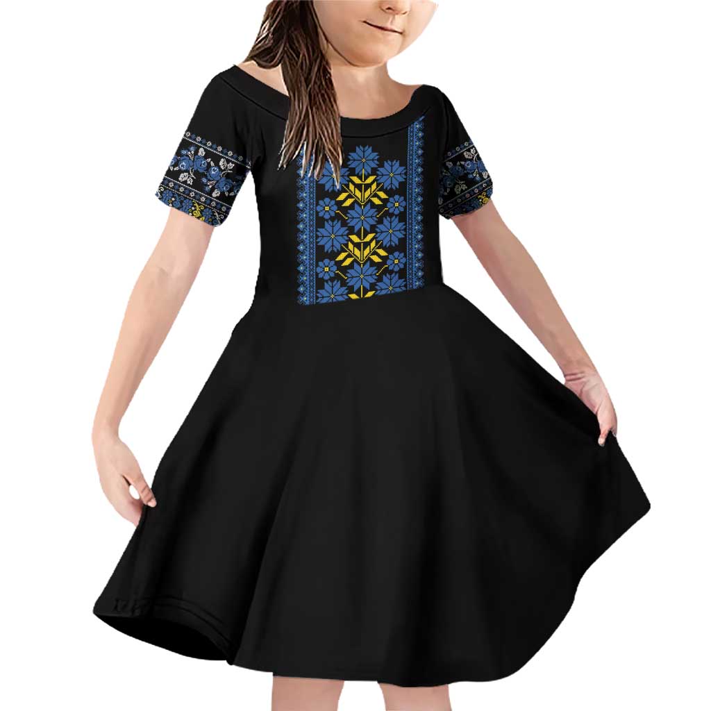 Ukraine Folk Patterns Family Matching Off Shoulder Short Dress and Hawaiian Shirt Sporty Style