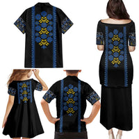 Ukraine Folk Patterns Family Matching Puletasi and Hawaiian Shirt Sporty Style