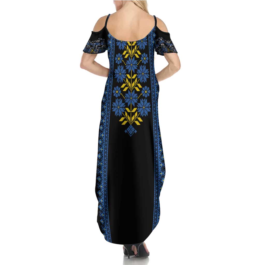 Ukraine Folk Patterns Family Matching Summer Maxi Dress and Hawaiian Shirt Sporty Style