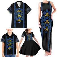 Ukraine Folk Patterns Family Matching Tank Maxi Dress and Hawaiian Shirt Sporty Style