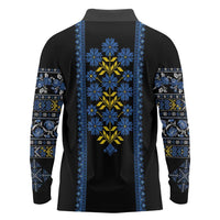 Ukraine Folk Patterns Long Sleeve Polo Shirt Sporty Style