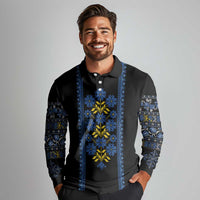 Ukraine Folk Patterns Long Sleeve Polo Shirt Sporty Style