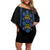 Ukraine Folk Patterns Off Shoulder Short Dress Sporty Style