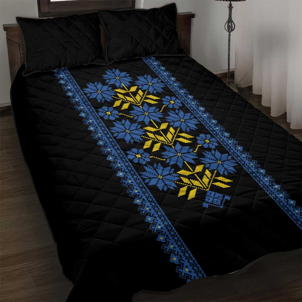 Ukraine Folk Patterns Quilt Bed Set Sporty Style