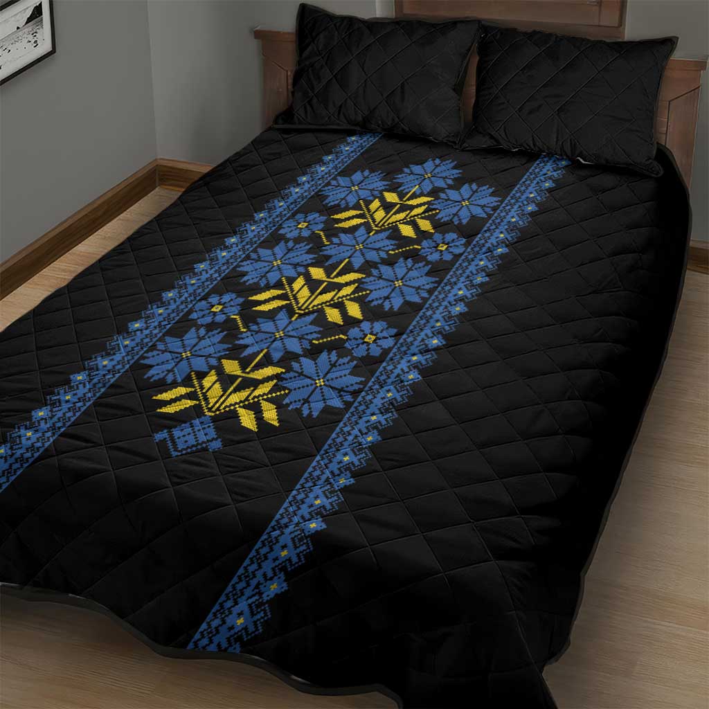 Ukraine Folk Patterns Quilt Bed Set Sporty Style