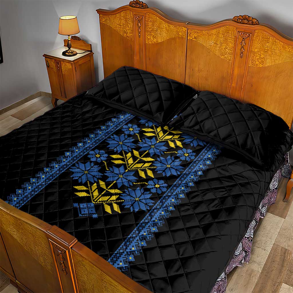 Ukraine Folk Patterns Quilt Bed Set Sporty Style