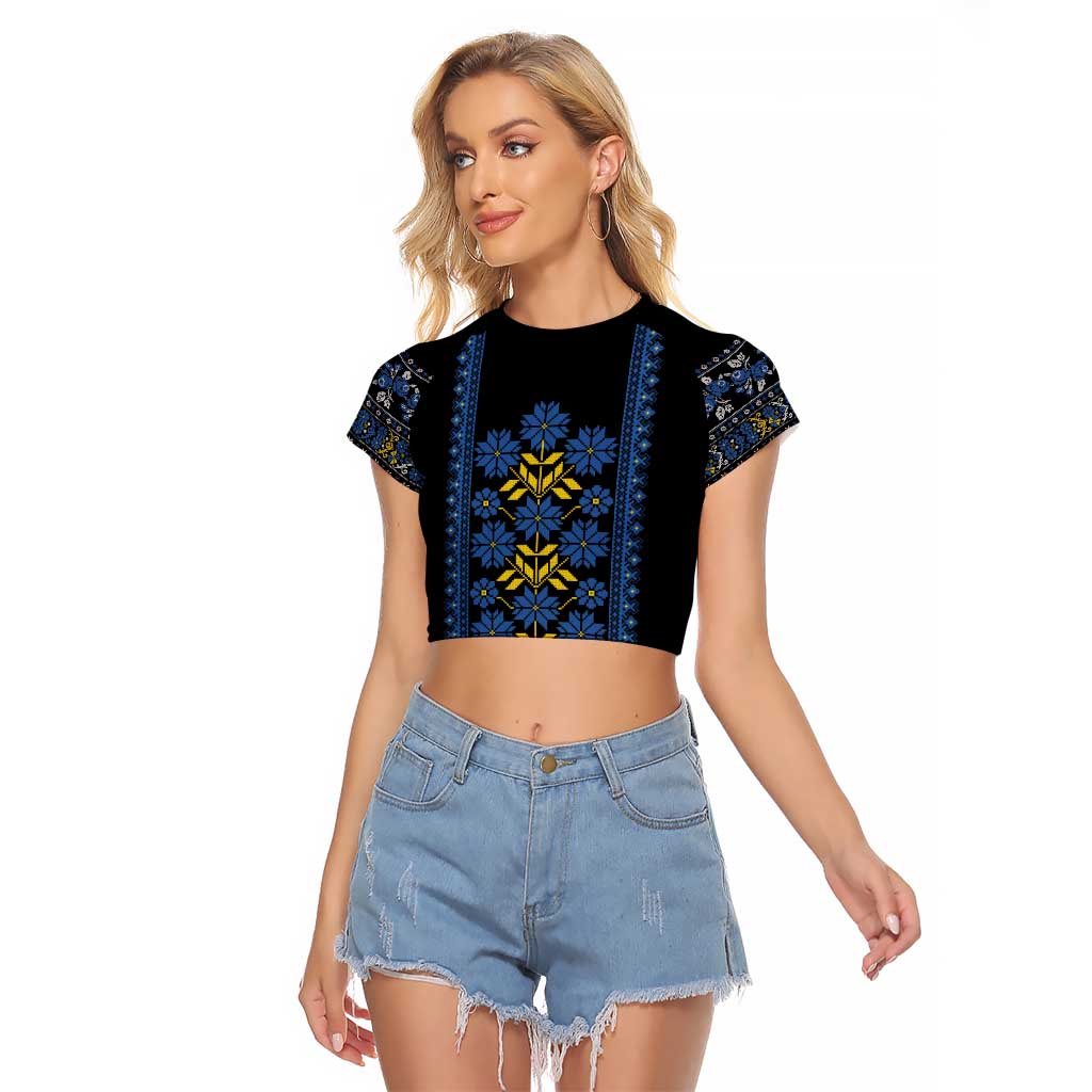 Ukraine Folk Patterns Raglan Cropped T Shirt Sporty Style