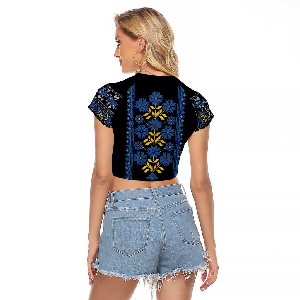 Ukraine Folk Patterns Raglan Cropped T Shirt Sporty Style