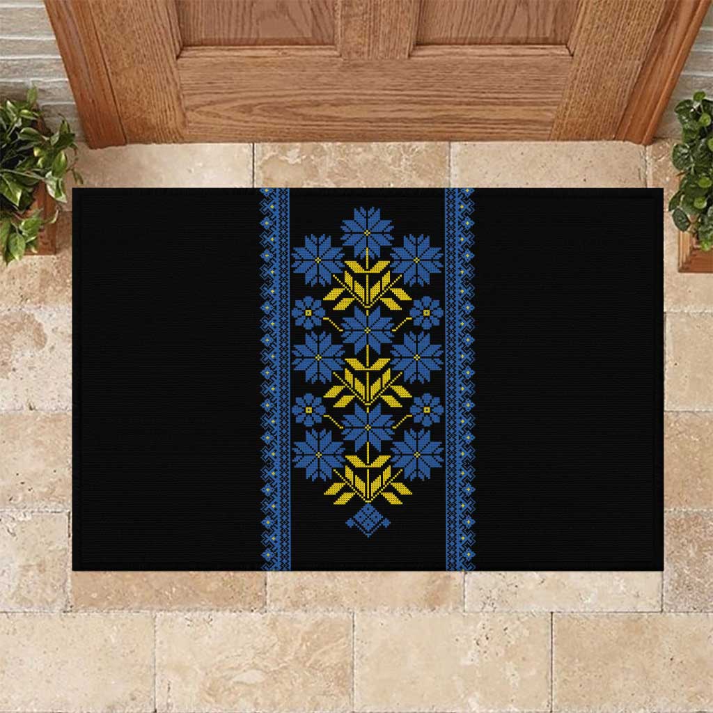 Ukraine Folk Patterns Rubber Doormat Sporty Style