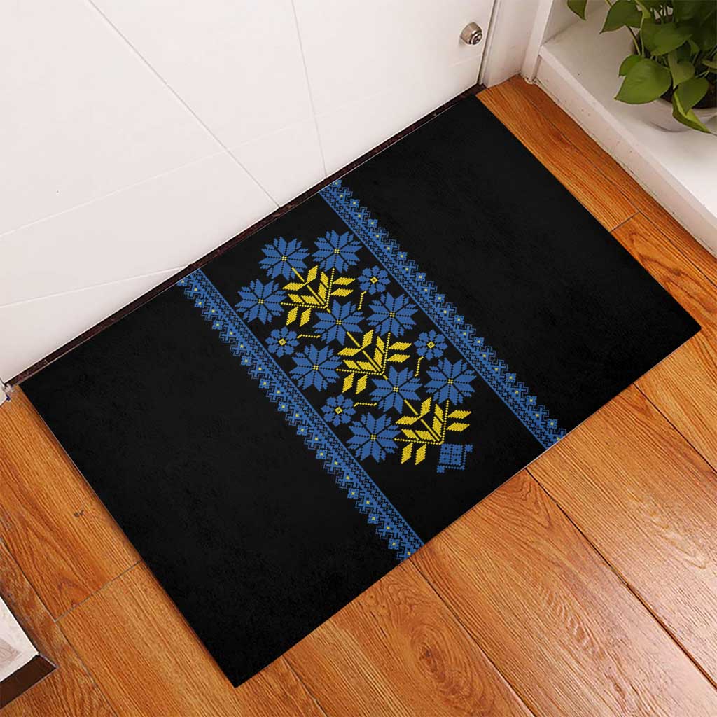Ukraine Folk Patterns Rubber Doormat Sporty Style