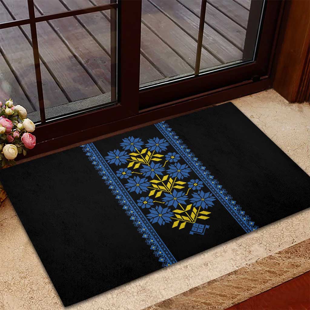 Ukraine Folk Patterns Rubber Doormat Sporty Style