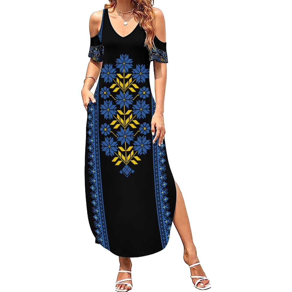 Ukraine Folk Patterns Summer Maxi Dress Sporty Style
