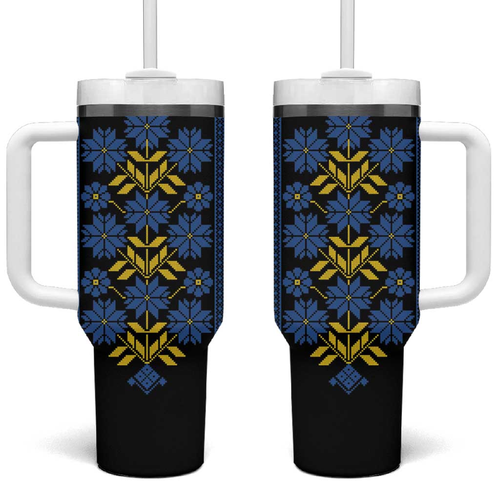 Ukraine Folk Patterns Tumbler With Handle Sporty Style