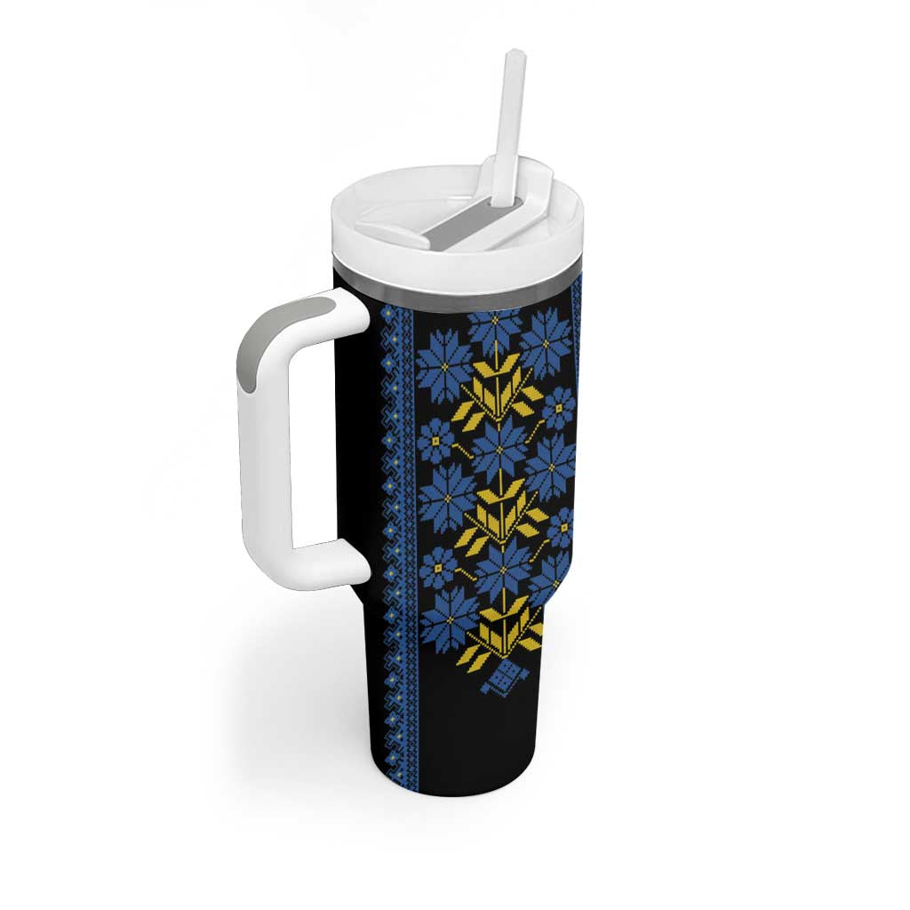 Ukraine Folk Patterns Tumbler With Handle Sporty Style