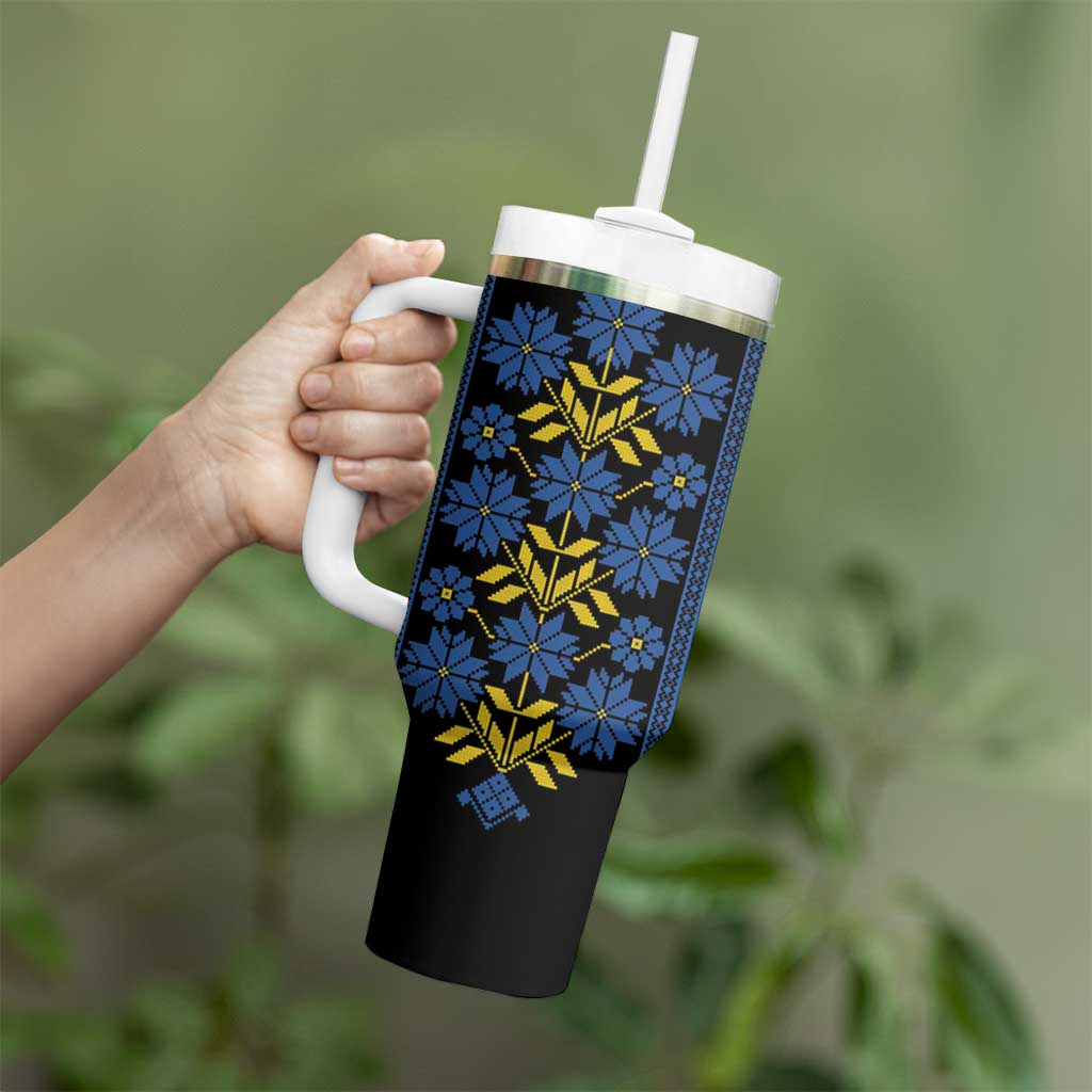 Ukraine Folk Patterns Tumbler With Handle Sporty Style