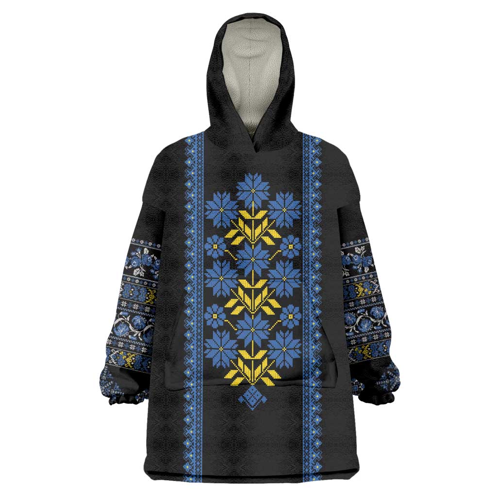 Ukraine Folk Patterns Wearable Blanket Hoodie Sporty Style