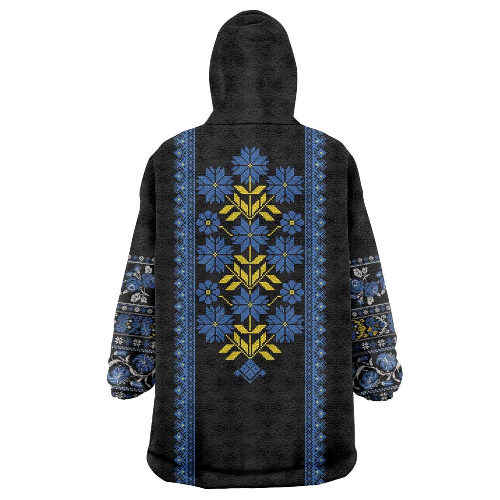 Ukraine Folk Patterns Wearable Blanket Hoodie Sporty Style