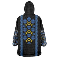 Ukraine Folk Patterns Wearable Blanket Hoodie Sporty Style