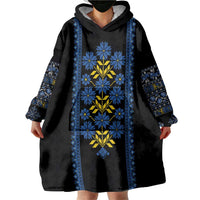 Ukraine Folk Patterns Wearable Blanket Hoodie Sporty Style