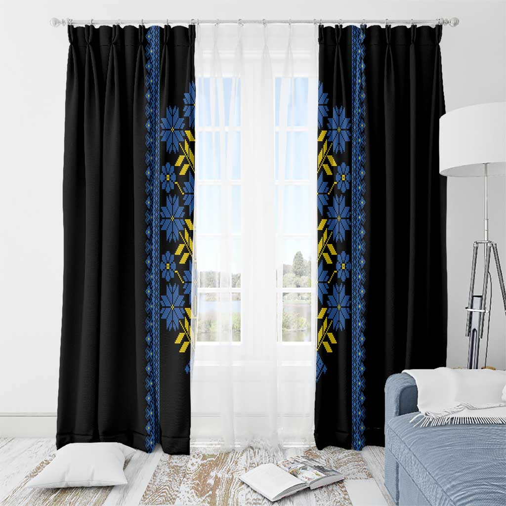 Ukraine Folk Patterns Window Curtain Sporty Style