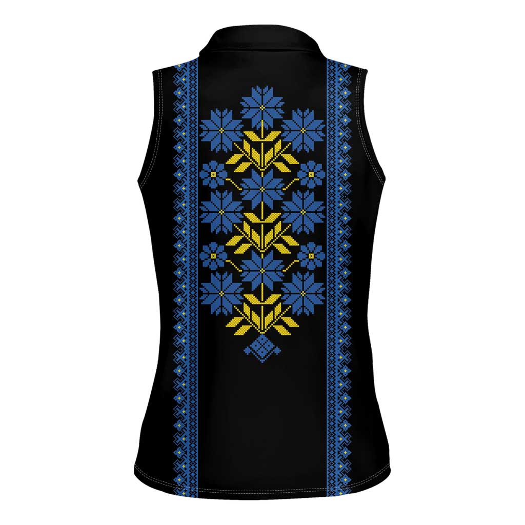 Ukraine Folk Patterns Women Sleeveless Polo Shirt Sporty Style