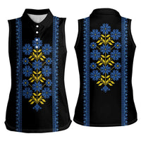 Ukraine Folk Patterns Women Sleeveless Polo Shirt Sporty Style
