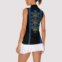 Ukraine Folk Patterns Women Sleeveless Polo Shirt Sporty Style