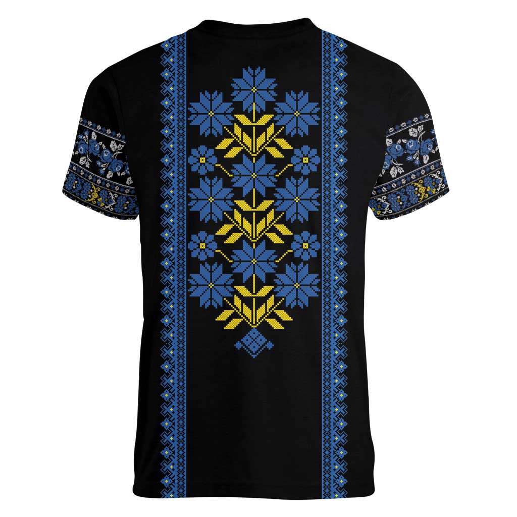 Ukraine Folk Patterns Women V-Neck T-Shirt Sporty Style
