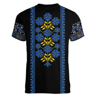 Ukraine Folk Patterns Women V-Neck T-Shirt Sporty Style