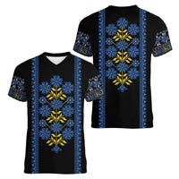 Ukraine Folk Patterns Women V-Neck T-Shirt Sporty Style