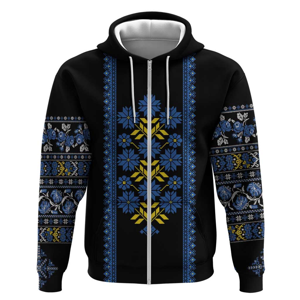 Ukraine Folk Patterns Zip Hoodie Sporty Style
