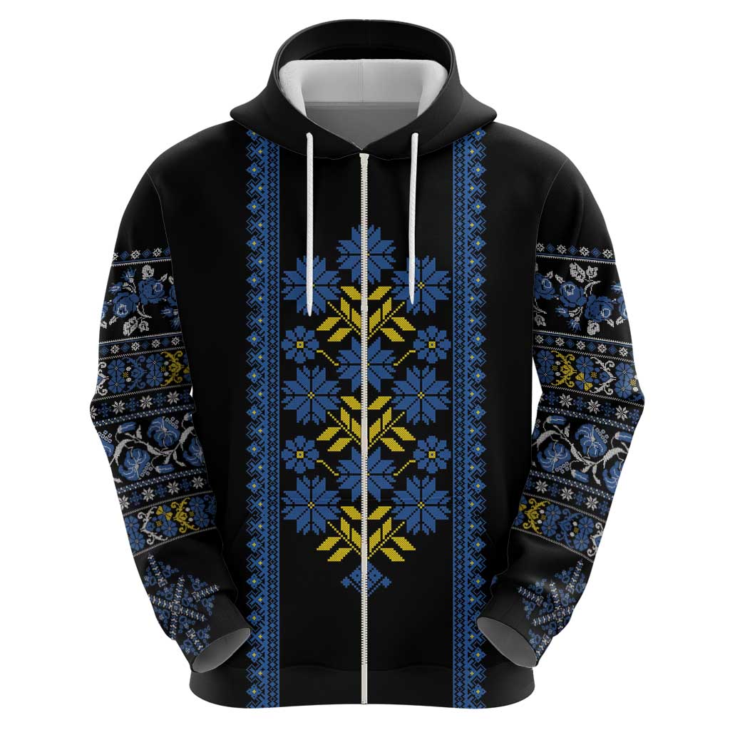 Ukraine Folk Patterns Zip Hoodie Sporty Style