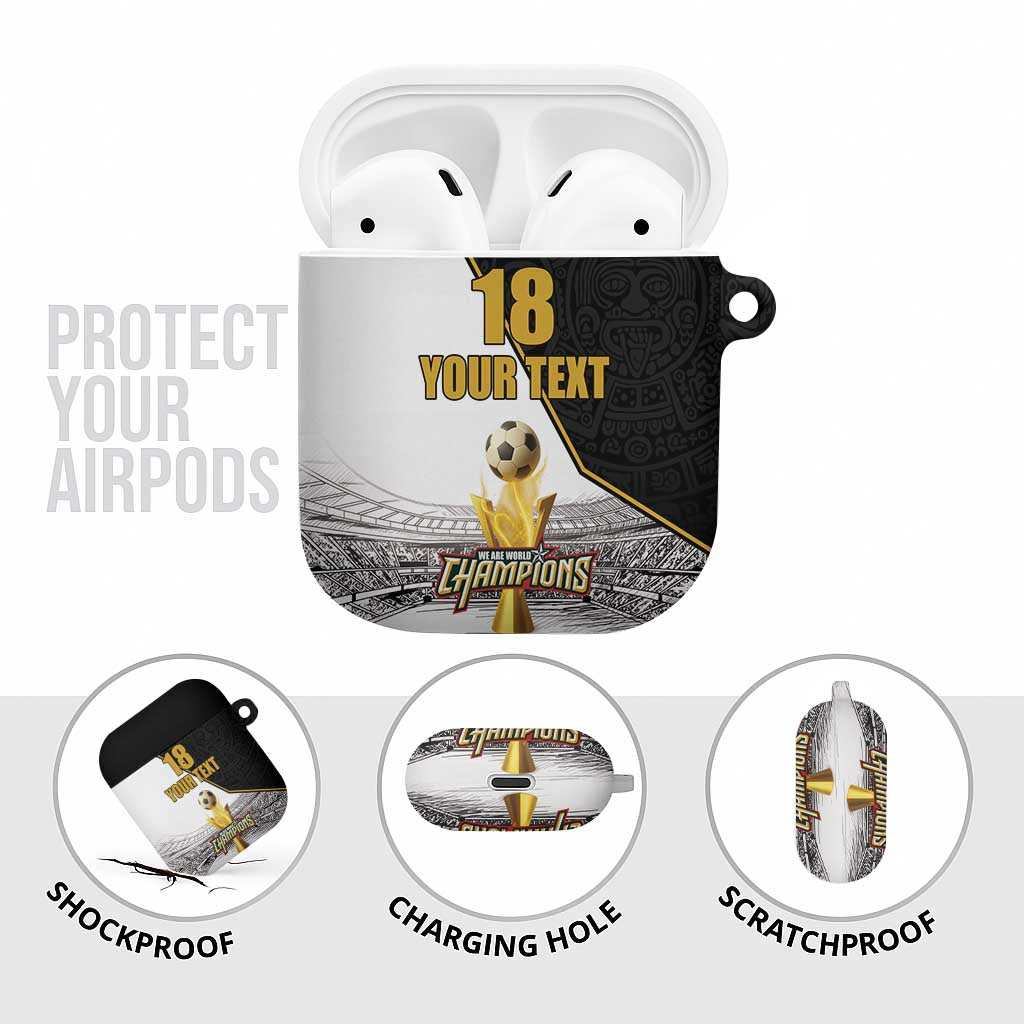 Custom Mexico Football Champion AirPods Case Aztec Pattern - Wonder Print Shop