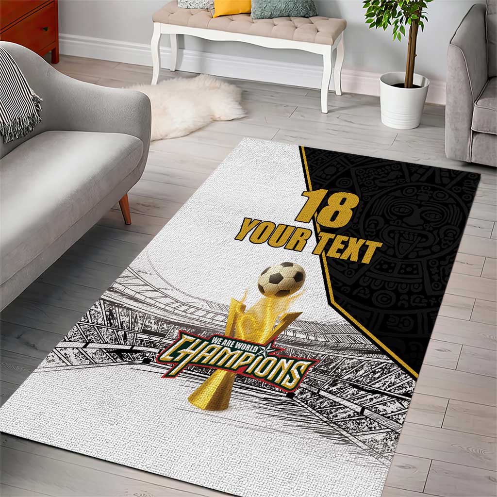 Custom Mexico Football Champion Area Rug Aztec Pattern - Wonder Print Shop