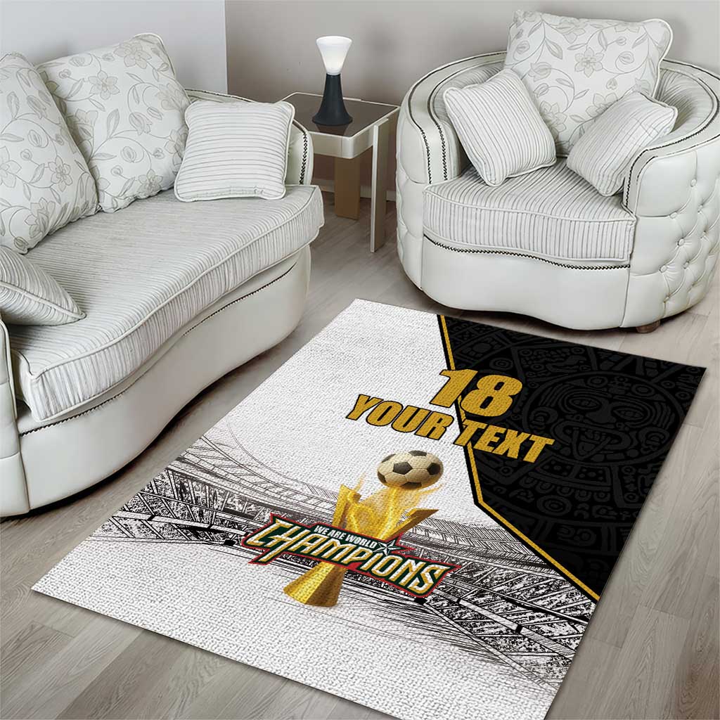 Custom Mexico Football Champion Area Rug Aztec Pattern - Wonder Print Shop