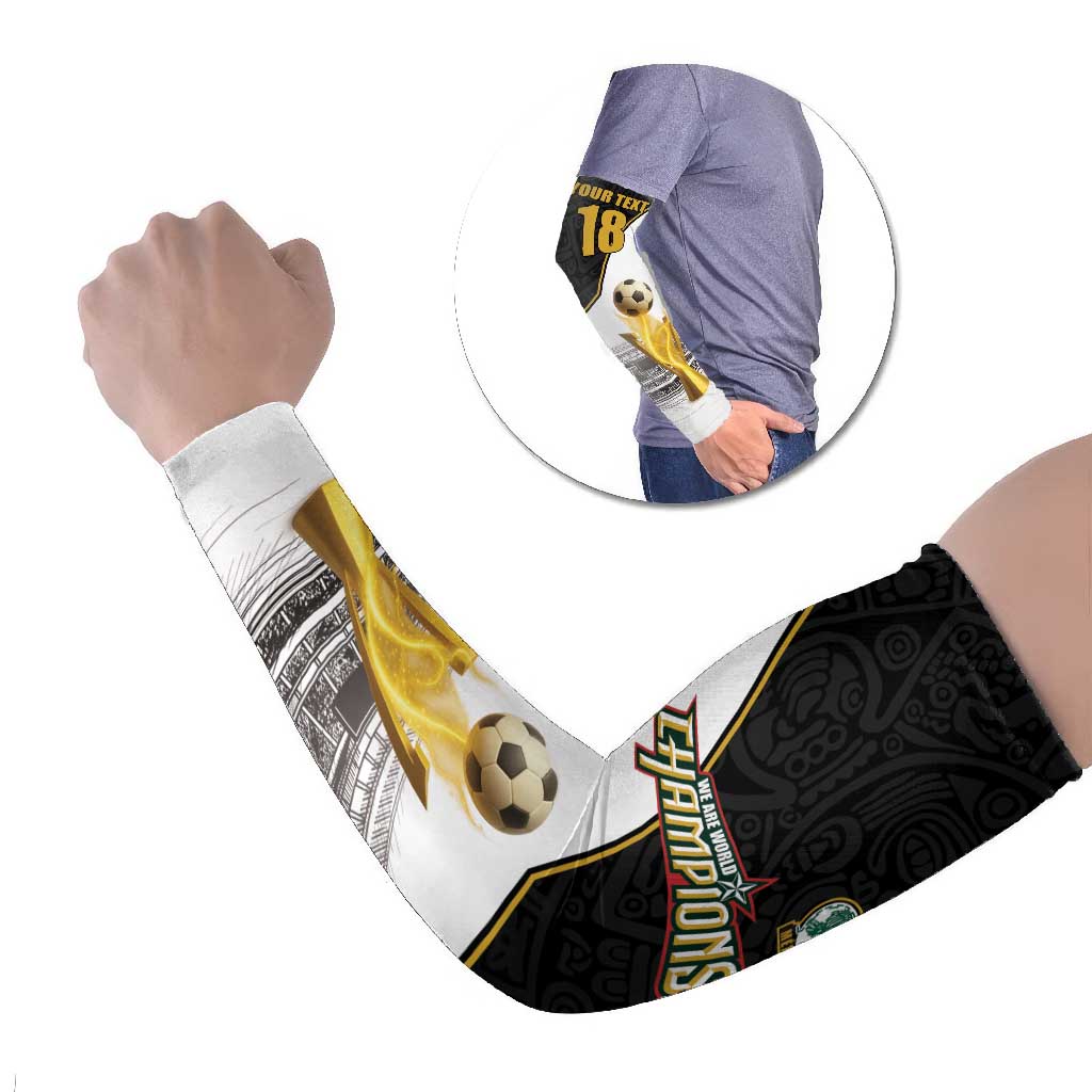 Custom Mexico Football Champion Arm Sleeves Aztec Pattern - Wonder Print Shop