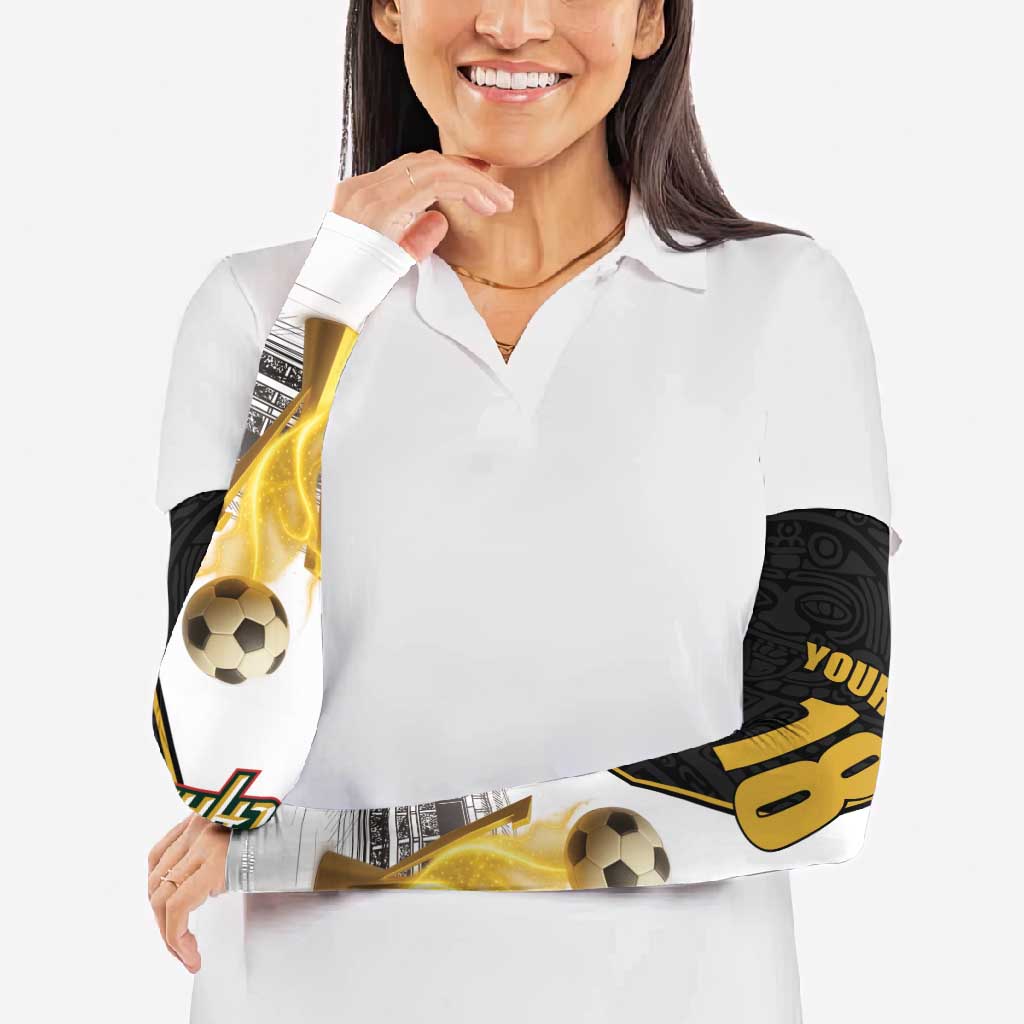 Custom Mexico Football Champion Arm Sleeves Aztec Pattern - Wonder Print Shop