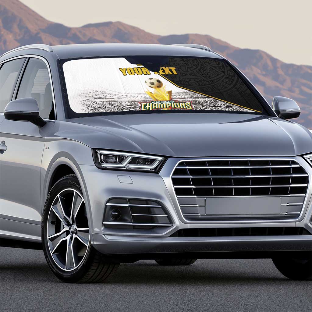 Custom Mexico Football Champion Auto Sun Shade Aztec Pattern - Wonder Print Shop