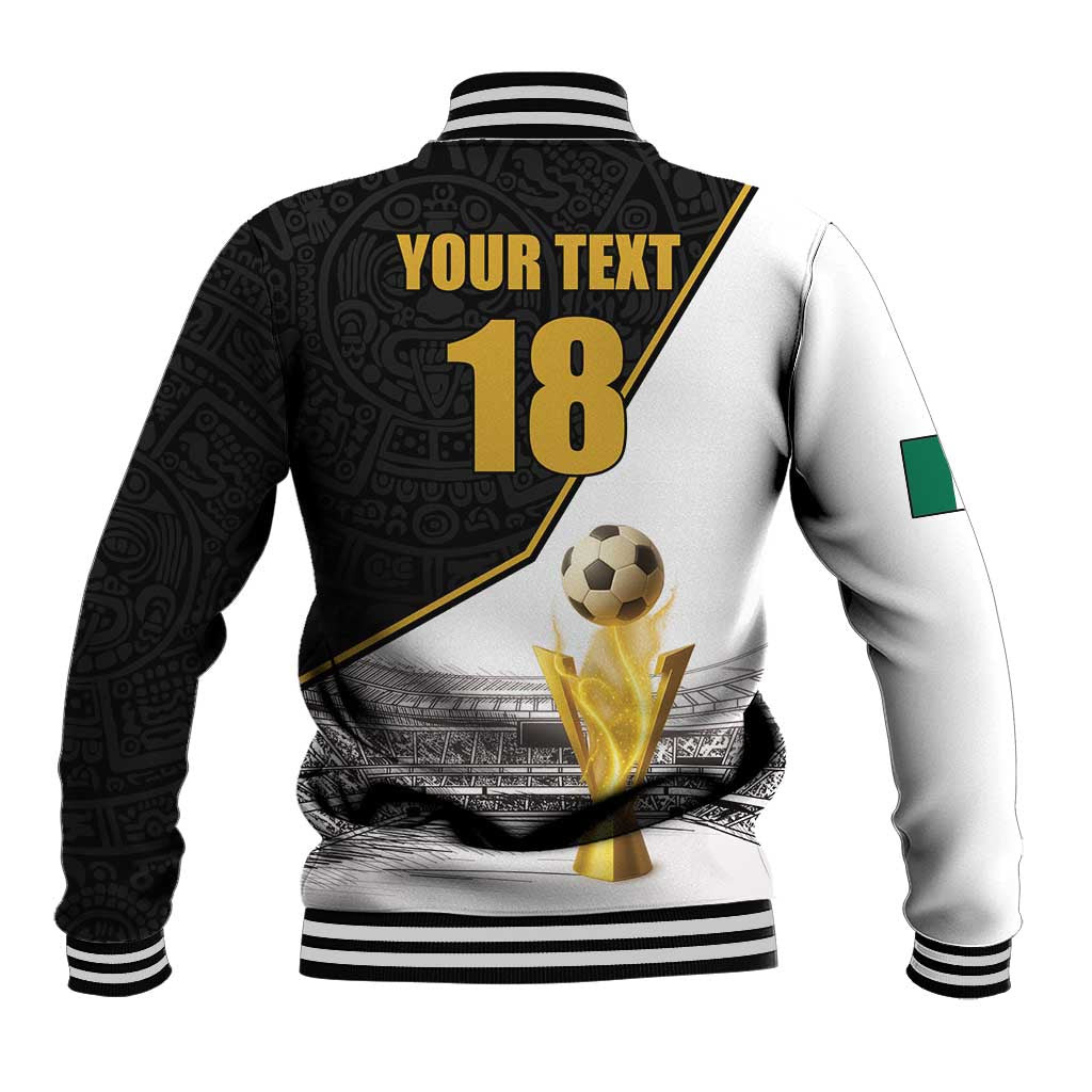 Custom Mexico Football Champion Baseball Jacket Aztec Pattern - Wonder Print Shop